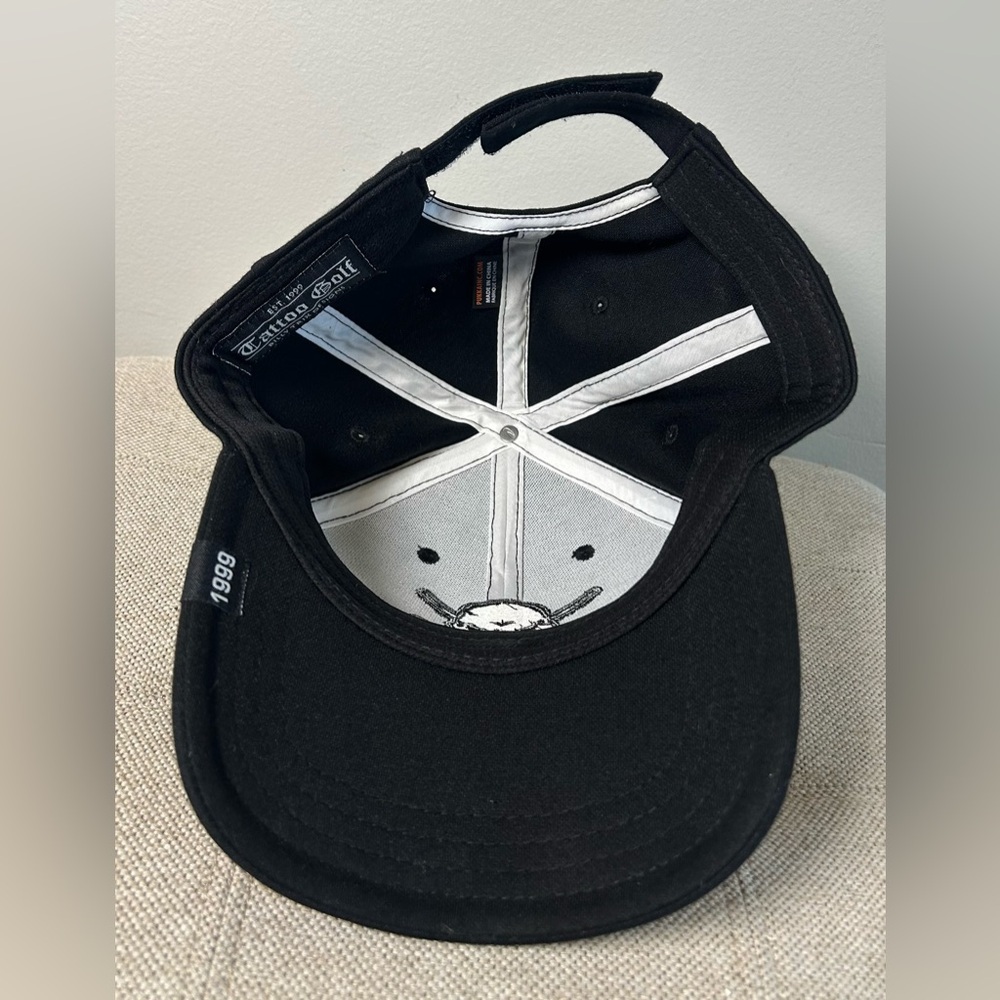 Tattoo Golf 1999 Hat Cap Billy Trix Designs One Size Black Skull Logo EUC - Picture 6 of 8